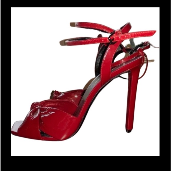 Saint Laurent Paris Deep Cherry Red Sandals Lk. New Size 38 1/2 - Picture 4 of 8